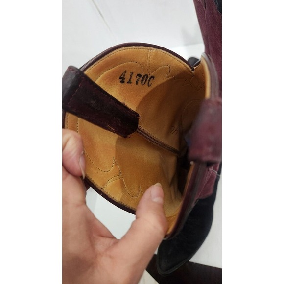 Anderson Bean 4170C Suede Cabernet Black Womens Western Boots Size 4 Made In USA - Picture 13 of 14